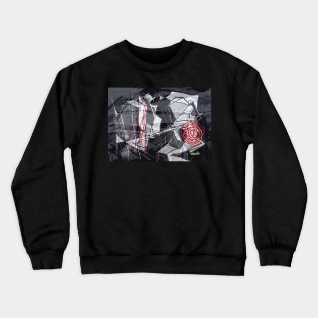 Black and Red abstract Crewneck Sweatshirt by sukhpalgrewal